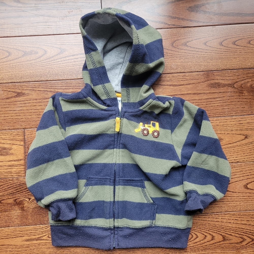 🚨3/10 Striped Hoodie with Bulldozer Embroidered